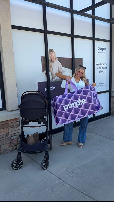 Instagram post by @simplyitsy for Purple. Caption reads: [...] for bad sleep!! & check out the new @purple....