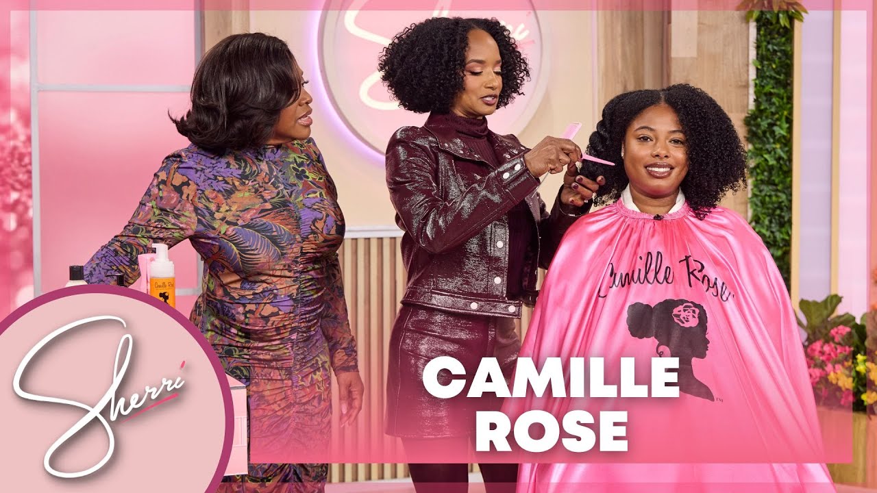 YouTube post by @SherriShowTV for Camille Rose. Caption reads: [...] at its most joyful and sensorial. Camille....