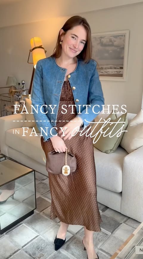 Instagram post by @whatsthestitchndlpt for Rent the Runway. Caption reads: Welcome back to Fancy Stitches in Fancy Outfits,....