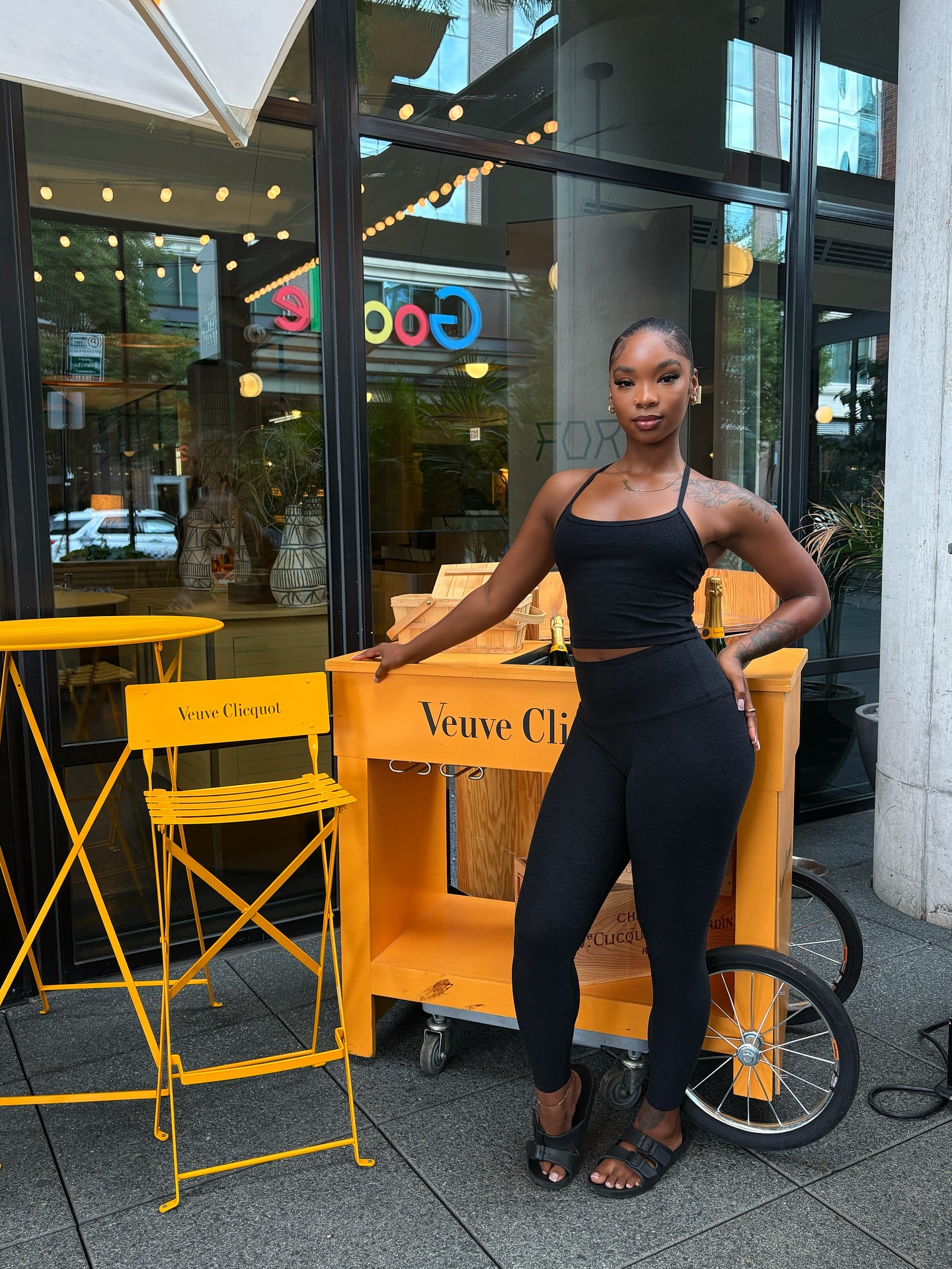 Instagram post by @_amayamonae for Beyond Yoga. Caption reads: ✨ Still pinching myself ✨ This Friday I had the....