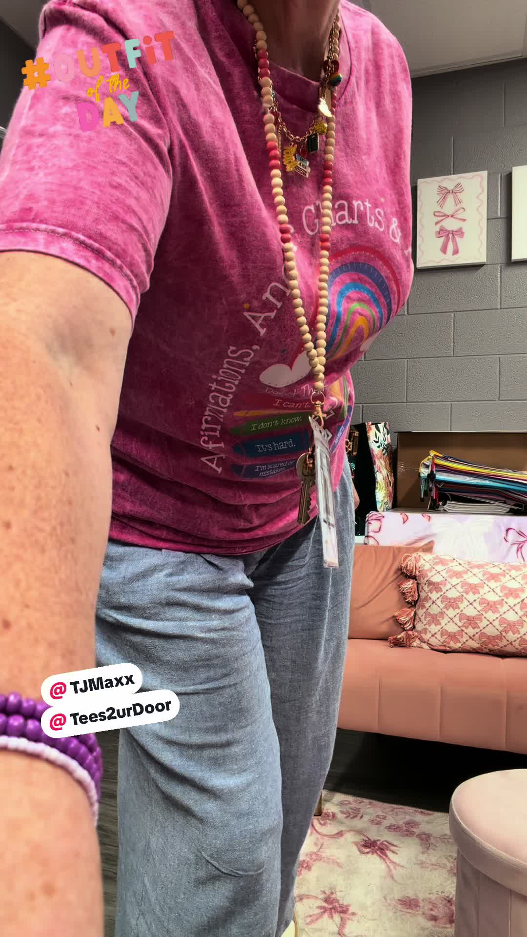 TikTok post by @denisemullinscolwell for Tees2urdoor. Caption reads: [...] week in another SUPER CUTE tee from....