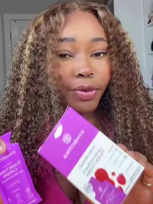 TikTok post by @perfumebrat for Cymbiotika. Caption reads: New Liposomal Beauty Peptide complex by Cymbiotika....