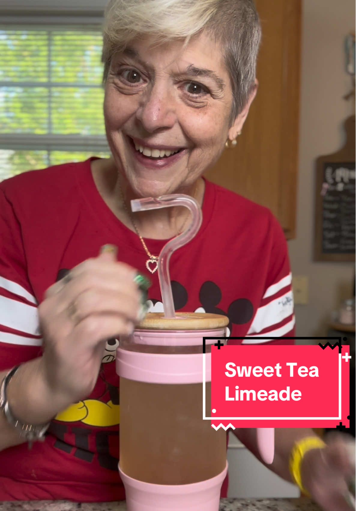 TikTok post by @carol_ubertacciohathaway for Dollar General. Caption reads: Water of the Day!!!  Sweet Tea Skinny Syrup and ....