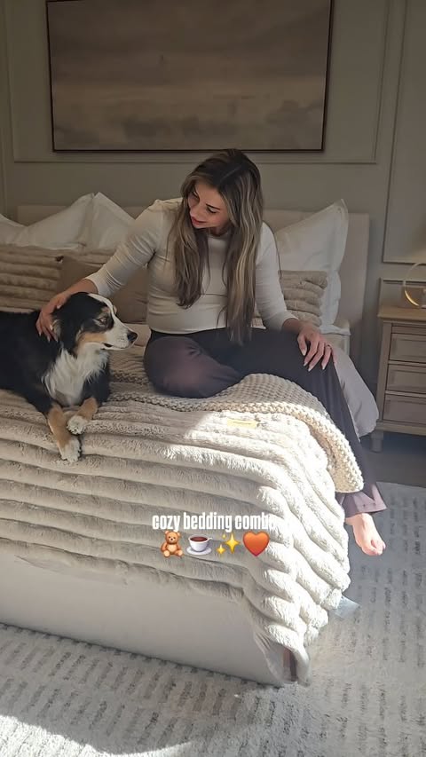 Instagram post by @fmh_designs for Wayfair. Caption reads: [...] “BEDROOM” and I’ll send you links 🔗....