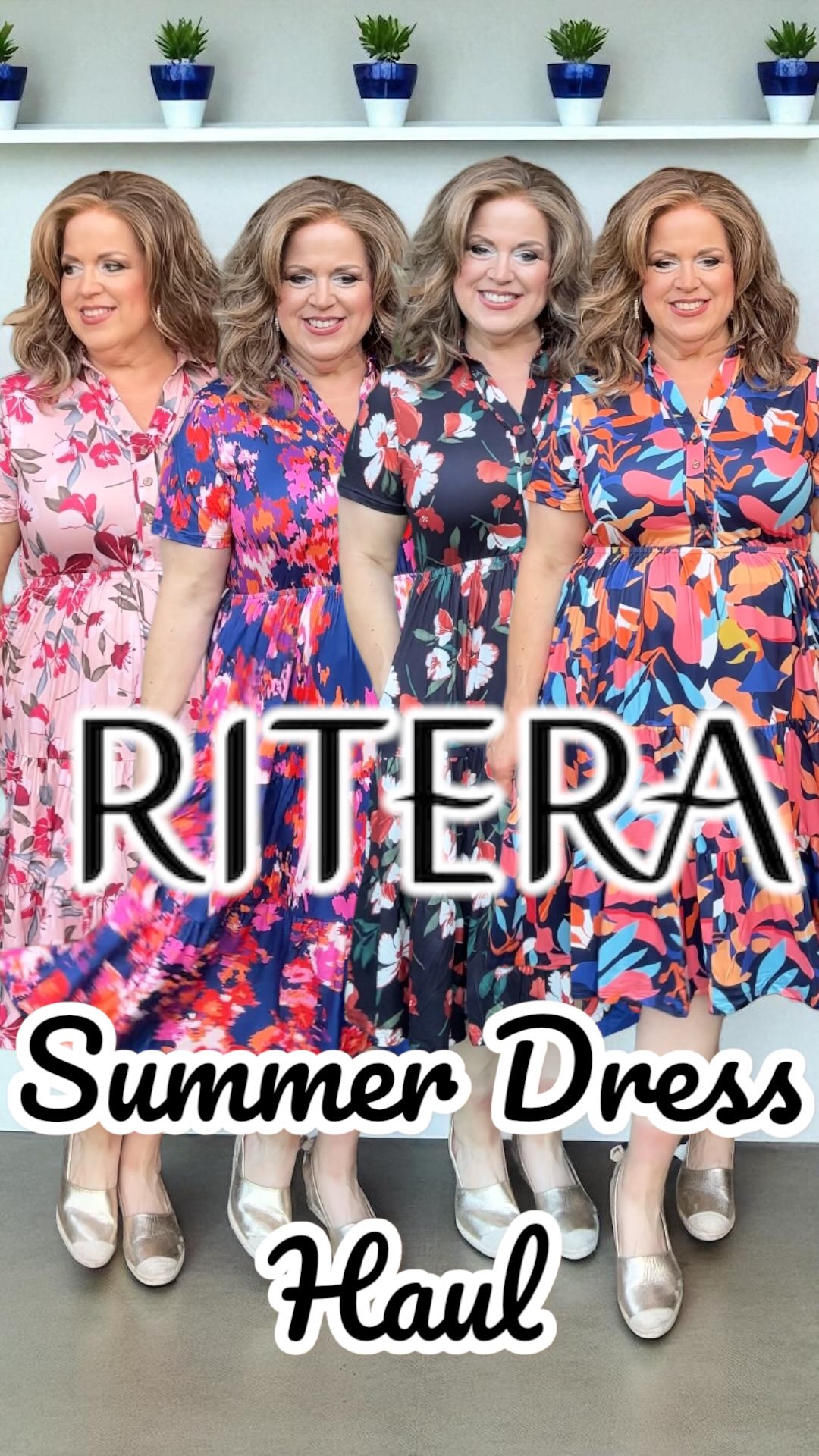 Instagram post by @beths.best.hair for ritera. Caption reads: 🌸 Ritera Plus Size Summer Dress Haul | 4 Bold &....