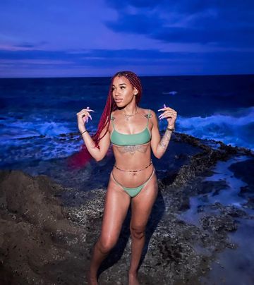 Instagram post by @itsasia4real for Teami Blends. Caption reads: Skin Glowing in PR 🇵🇷 Thnxs to my @teamiblends....