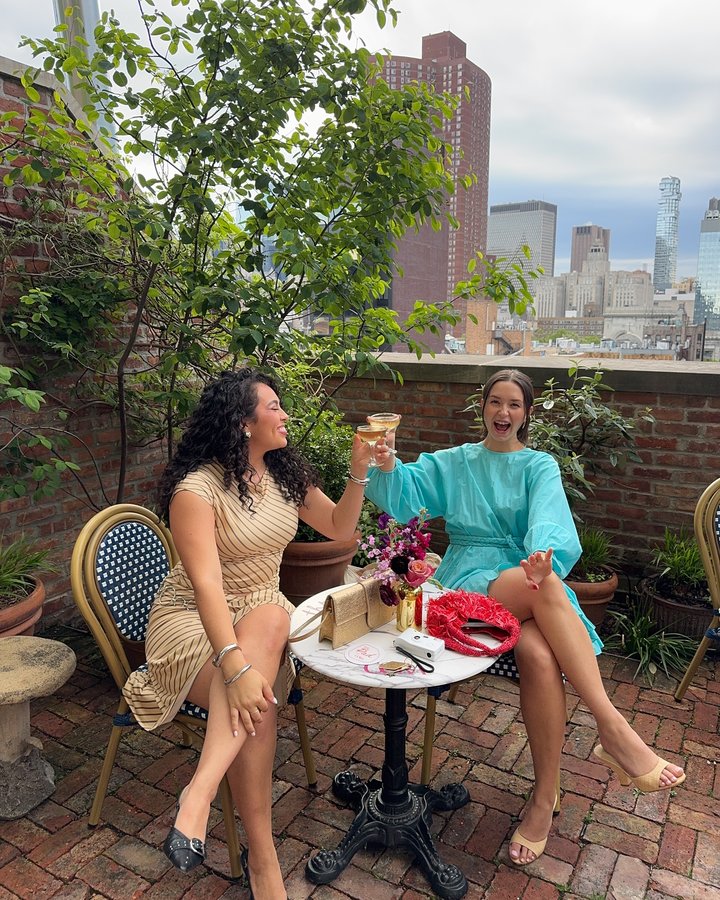 Instagram post by @sarita.cu for Cora. Caption reads: [...] you’re synced up…and clinking to @our.cora....