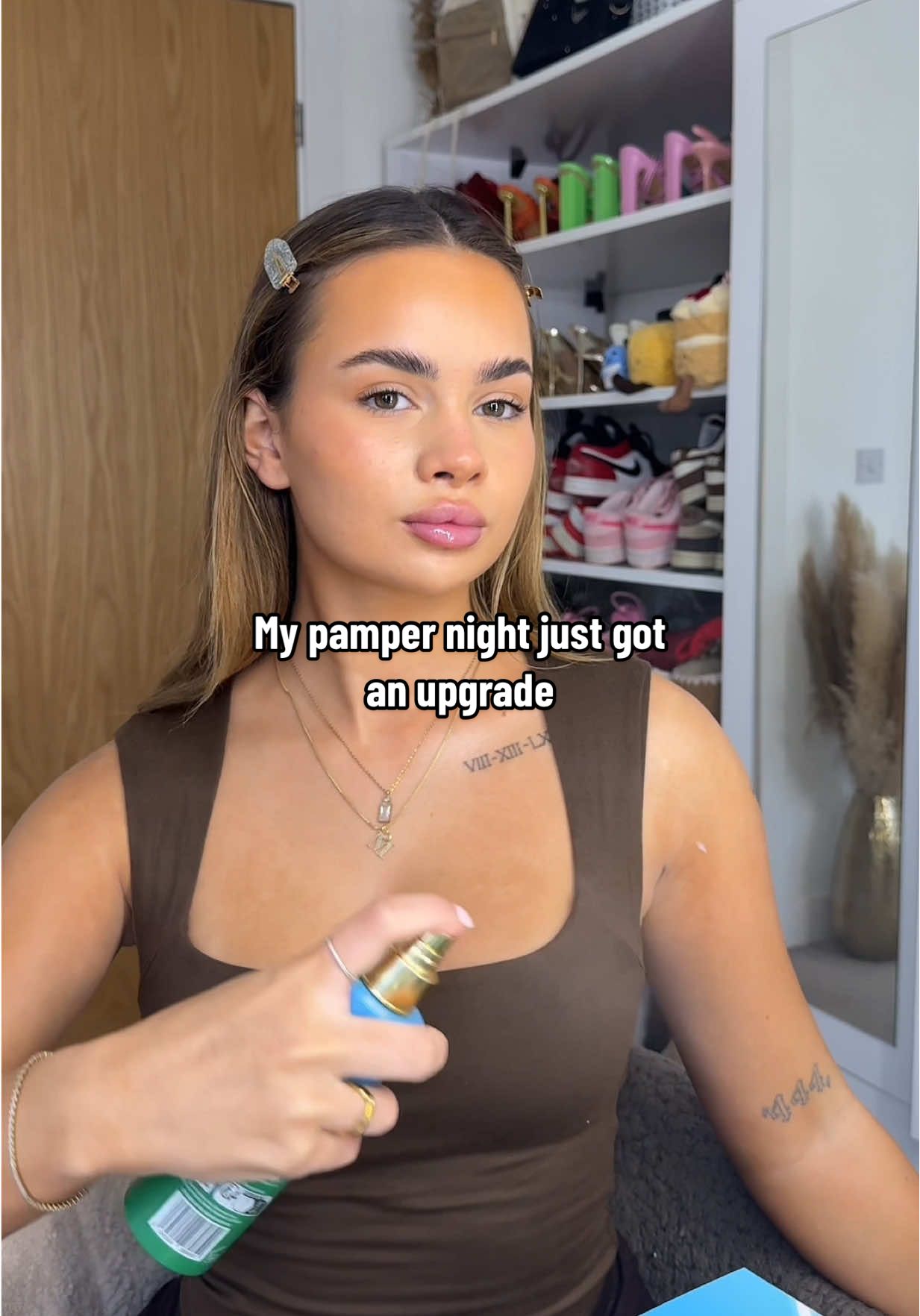 TikTok post by @maiseykendallx for Give Me Cosmetics. Caption reads: The glow 🥹, the perfect addition to an everything....