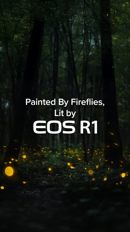Instagram post by @prakash_sara for Canon Italia. Caption reads: ✨ Painted with Fireflies. Lit by EOS R1. ✨

Join....