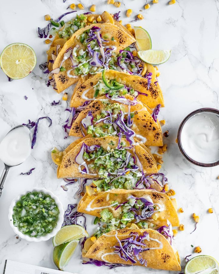 Instagram post by @dadsfoodtoday for Purple Carrot. Caption reads: Now that's what we Taco 'bout 🌮 #ad
Yummy....