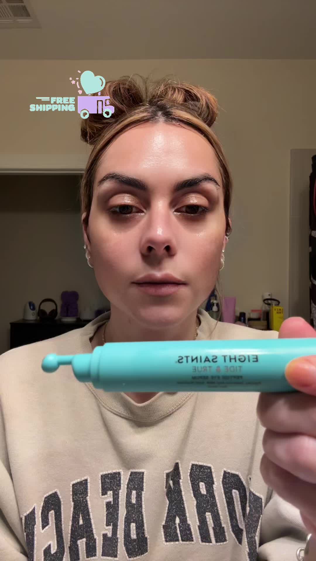 TikTok post by @lil_ms_savage787 for Eight Saints Skincare. Caption reads: [...] super fast FREE 3 day shipping!@Eight Saints....