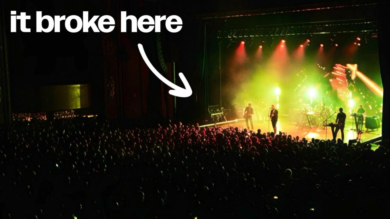 YouTube post by @RhettShull for Sweetwater Integration. Caption reads: I Took My Dream Rig On Tour (and it blew up).