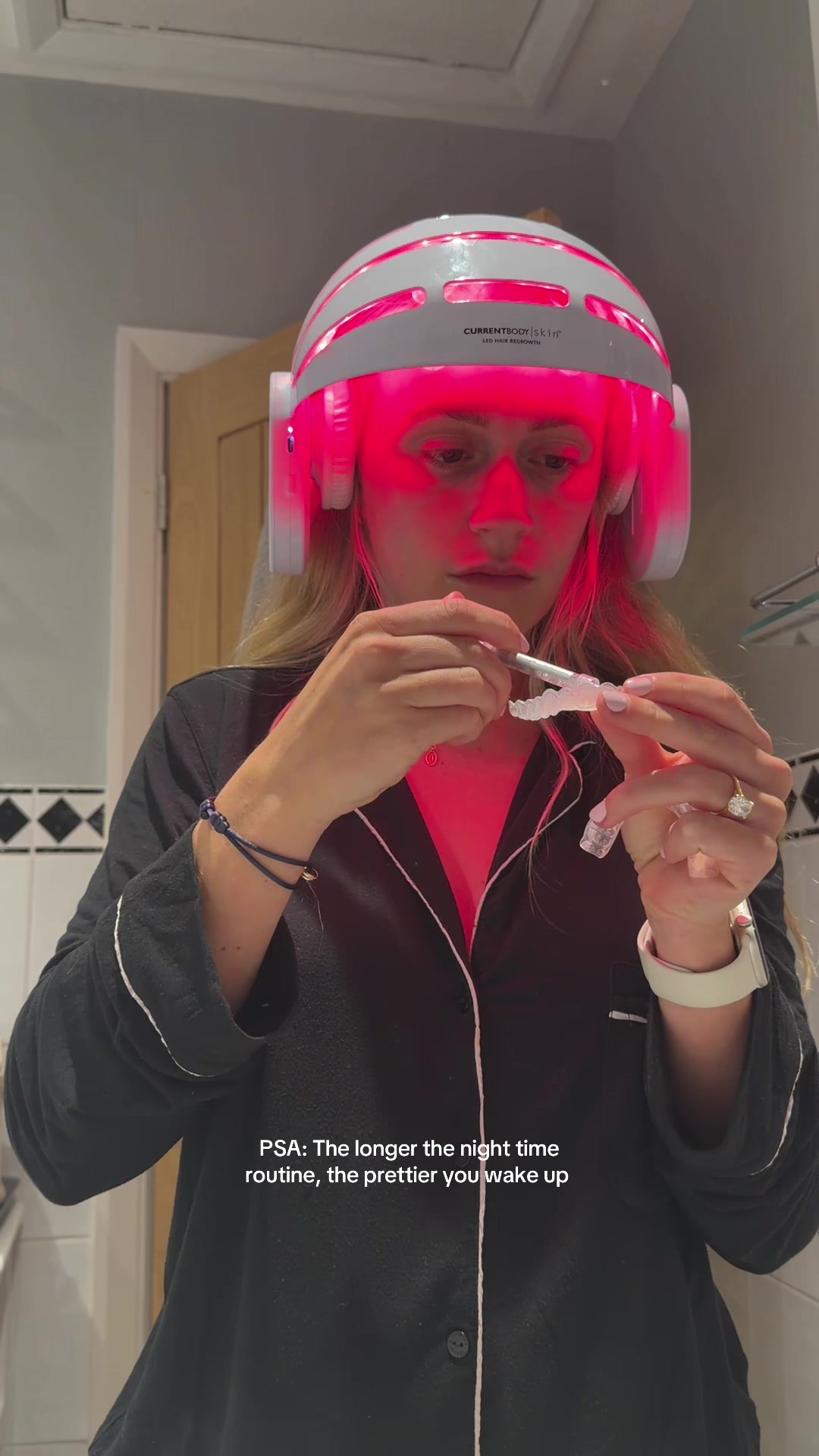 TikTok post by @tieggregory_ for Narae. Caption reads: @currentbody @Narae UK 🥰 #skincare....