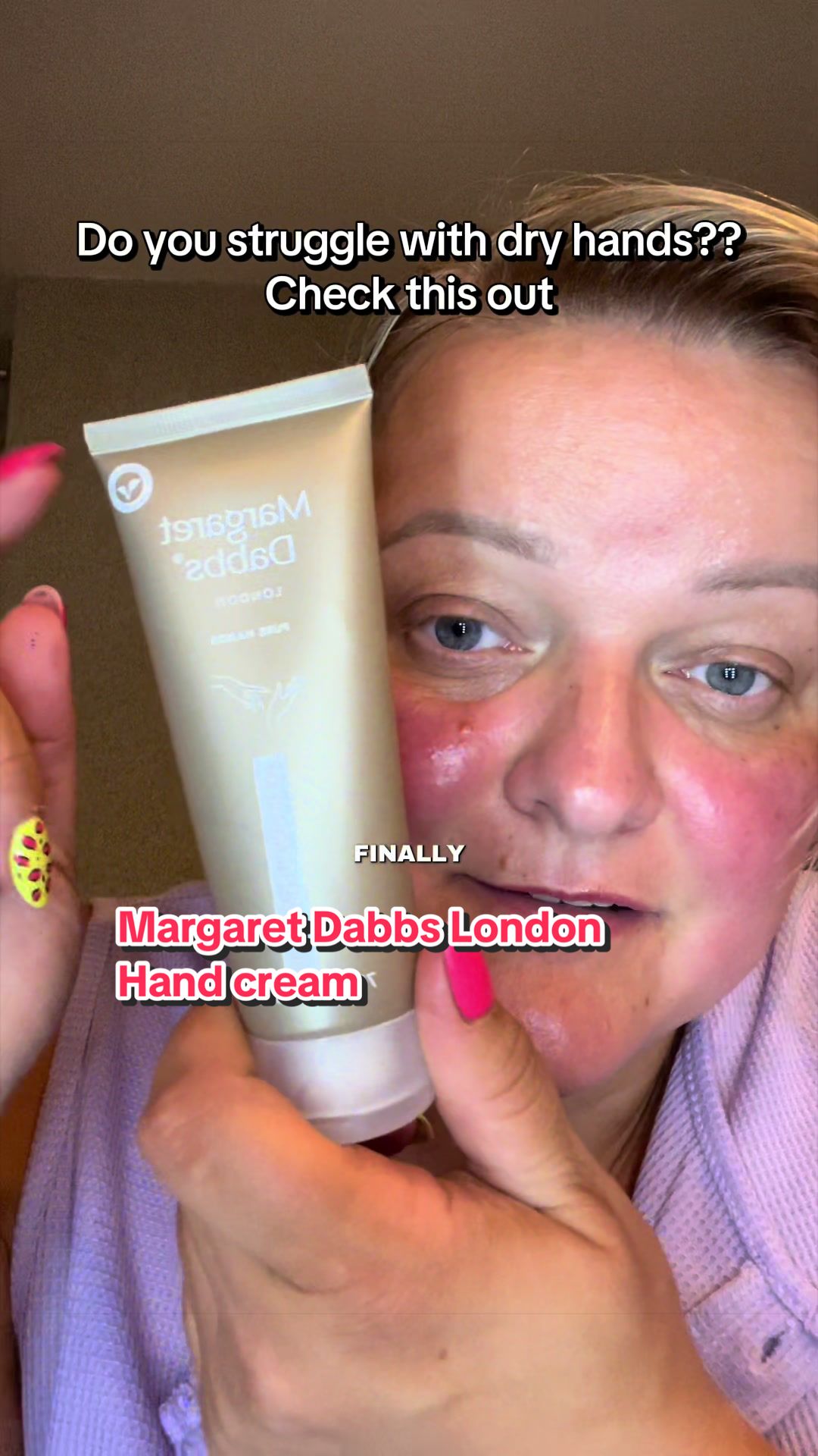 TikTok post by @danadailyfinds for Margaret Dabbs. Caption reads: [...] found working for me hand cream @Margaret....