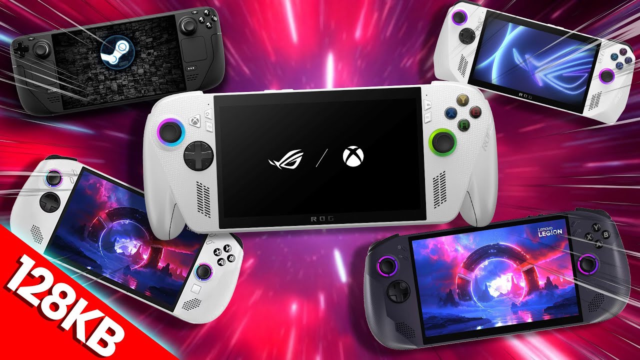 YouTube post by @128KB for Instant Gaming. Caption reads: Buy This Handheld Before Prices Go Crazy.