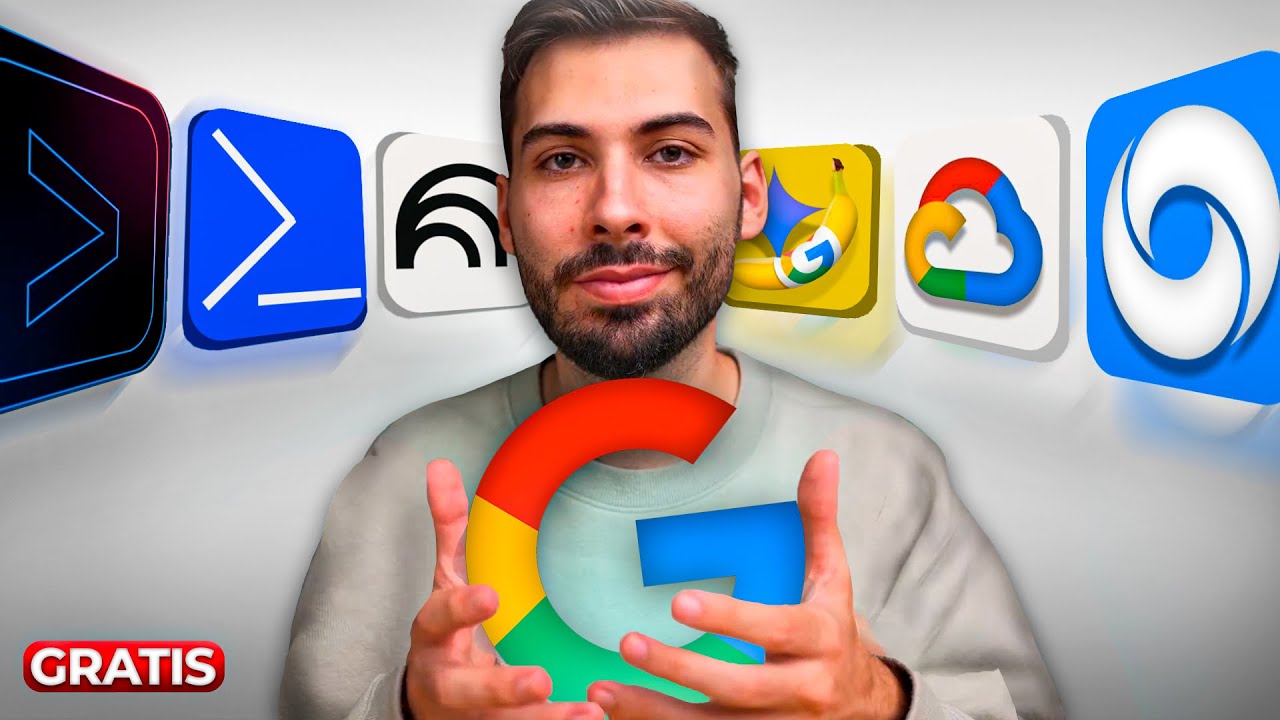 YouTube post by @alejavirivera for ElevenLabs. Caption reads: Google drops 6 bombs on Gemini for FREE: This you....