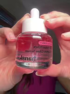 TikTok post by @carrington.freise04 for Hanskin Skincare. Caption reads: [...] serum🧪 @Hanskin @Kglowing #hanskin....
