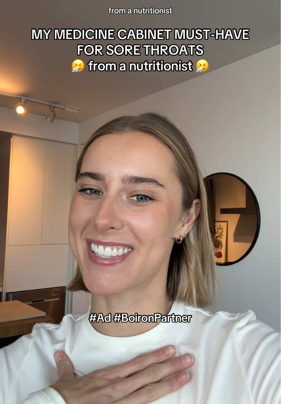 TikTok post by @clairethenutritionist for BoironUSA. Caption reads: [...] & stay well this holiday season with....