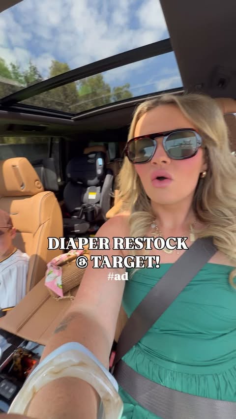 Instagram post by @oliviamaybell for Pampers. Caption reads: [...] by Target and honestly… the Pampers....