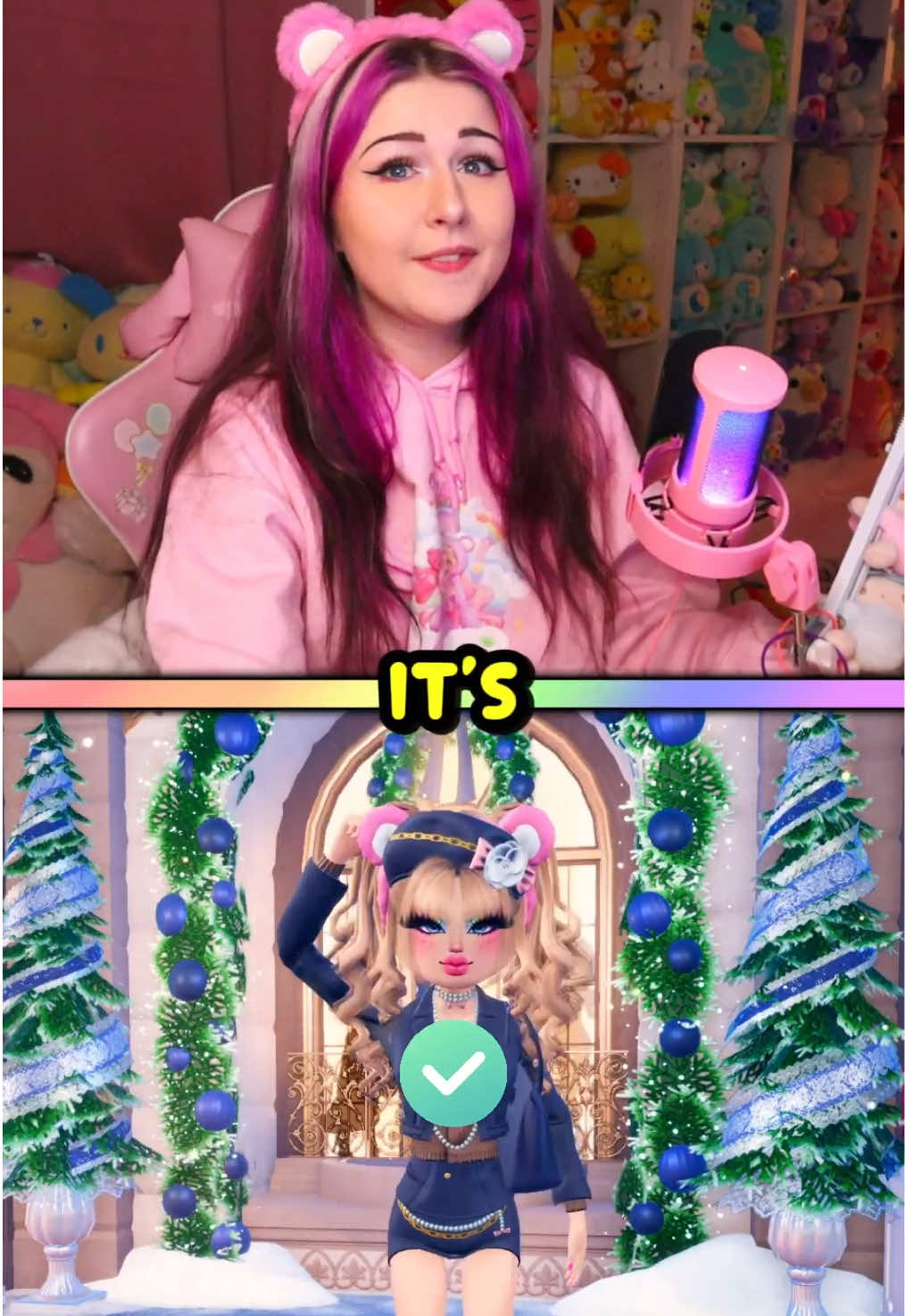 TikTok post by @callmehhaley for Roblox. Caption reads: [...] DTI! 🤩 Link in bio!  #dresstoimpress....