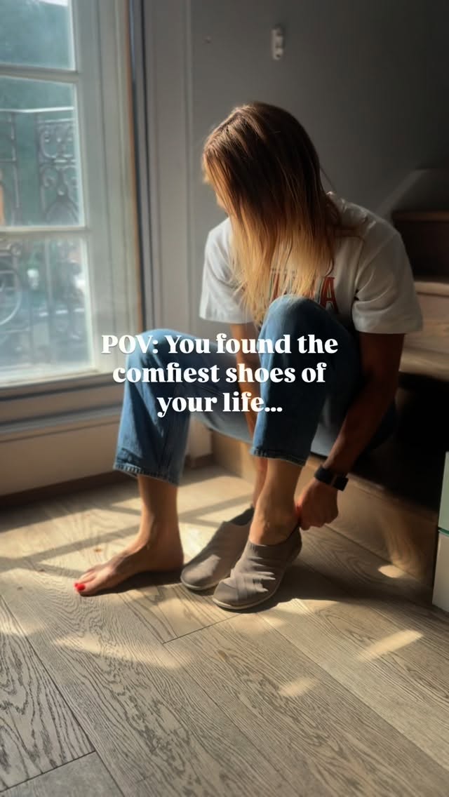 Instagram post by @whatthemenopause for Naot Shoes North America. Caption reads: POV: You found the comfiest shoes of your life…....