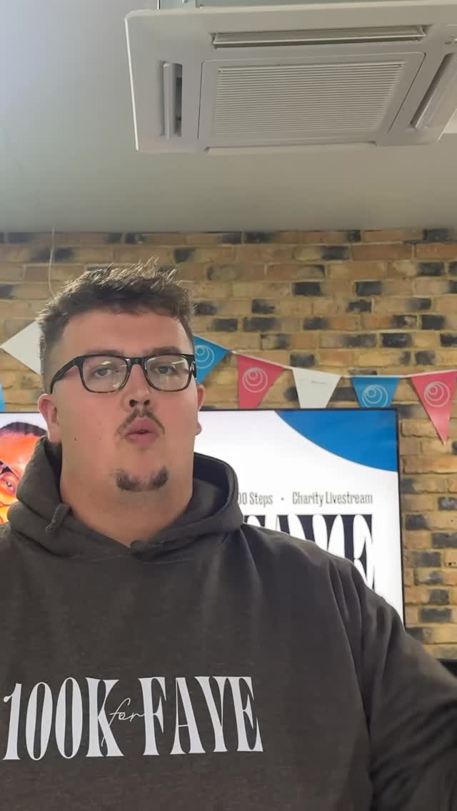 Instagram post by @marshallexler for JustGiving. Caption reads: 100K For Faye ❤️ LIVE NOW on TikTok and....