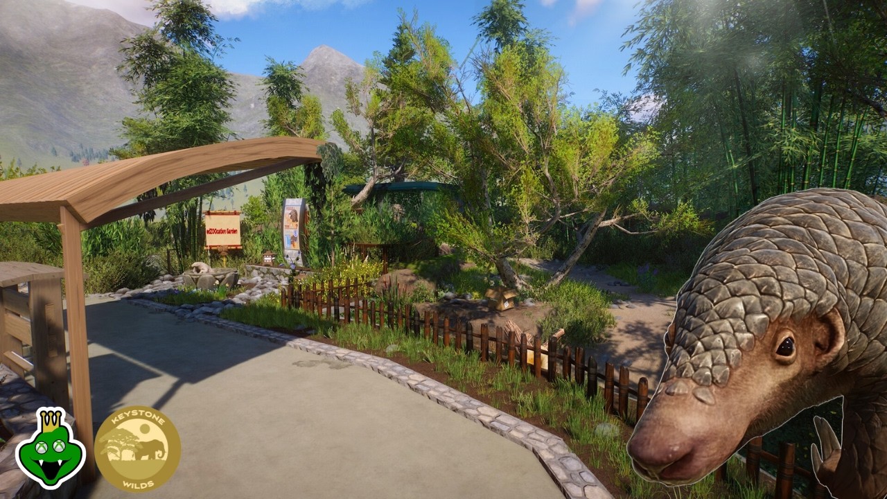 YouTube post by @Kingpin_2058 for edZOOcation. Caption reads: Building a REALISTIC Chinese Pangolin Habitat |....