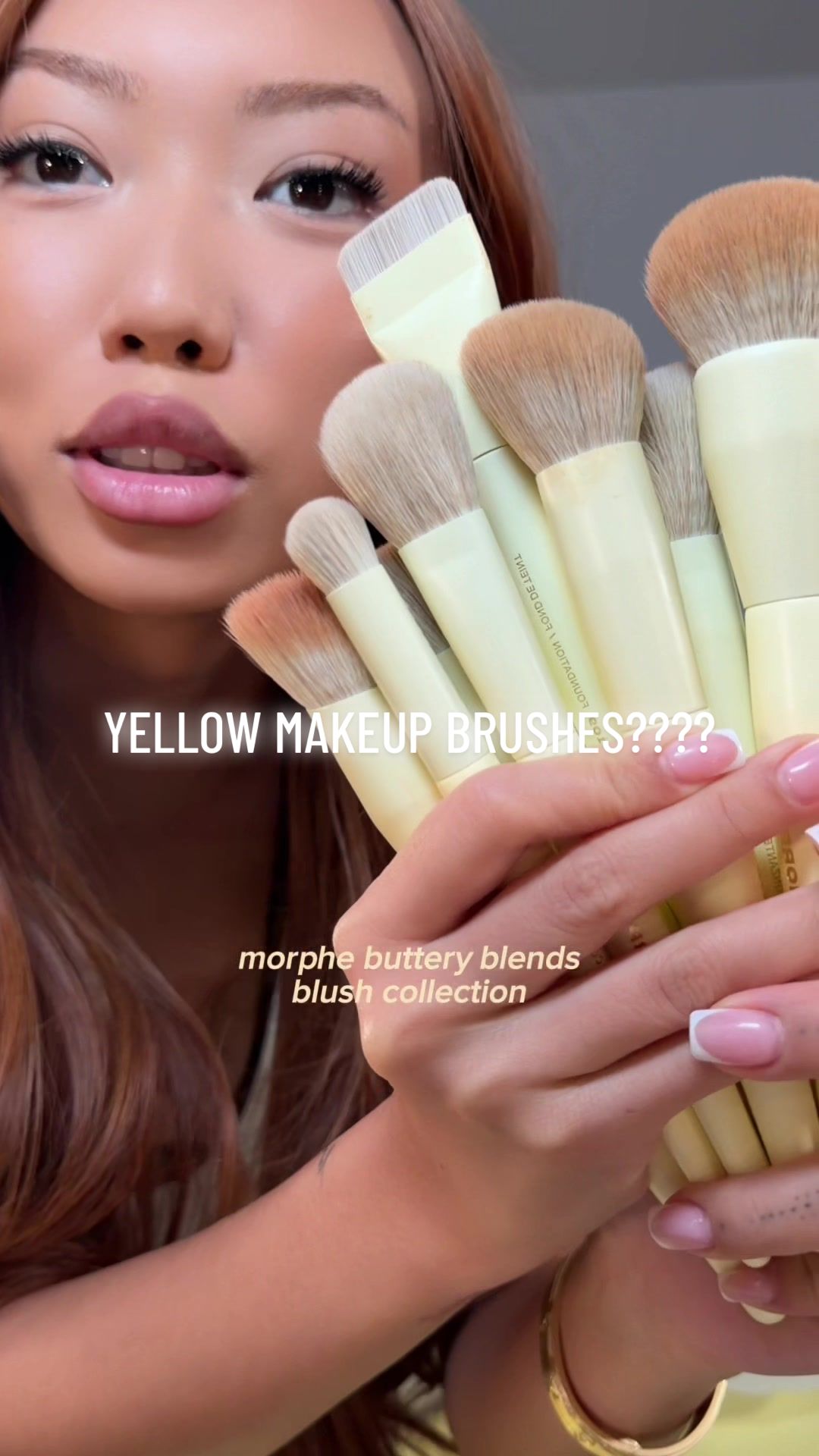 TikTok post by @coconutcathy for Morphe. Caption reads: omg my favorite color is yellow so these might be....