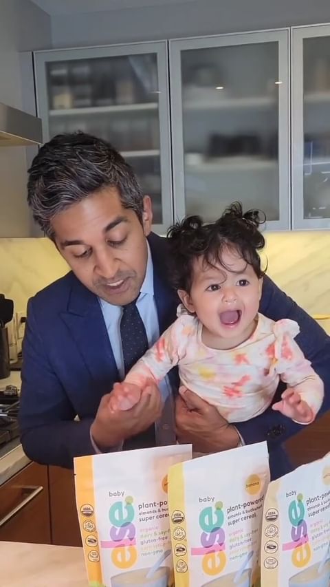 Instagram post by @alokpatelmd for Else Nutrition. Caption reads: Infant Cereal banter with a....