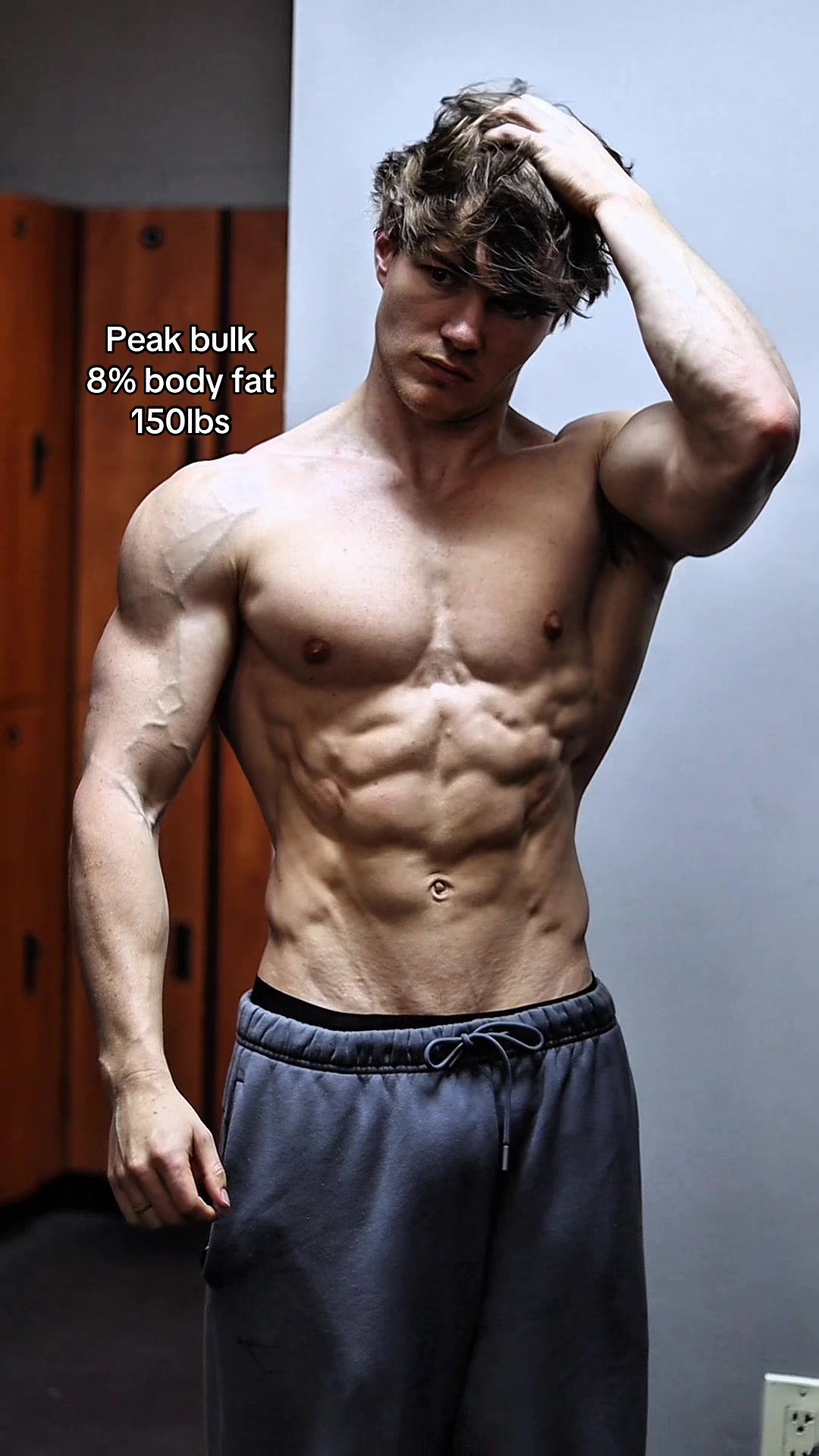 TikTok post by @bjarnson_fitness for Gymshark. Caption reads: [...] and my cut is 4% - Wearing @Gymshark....