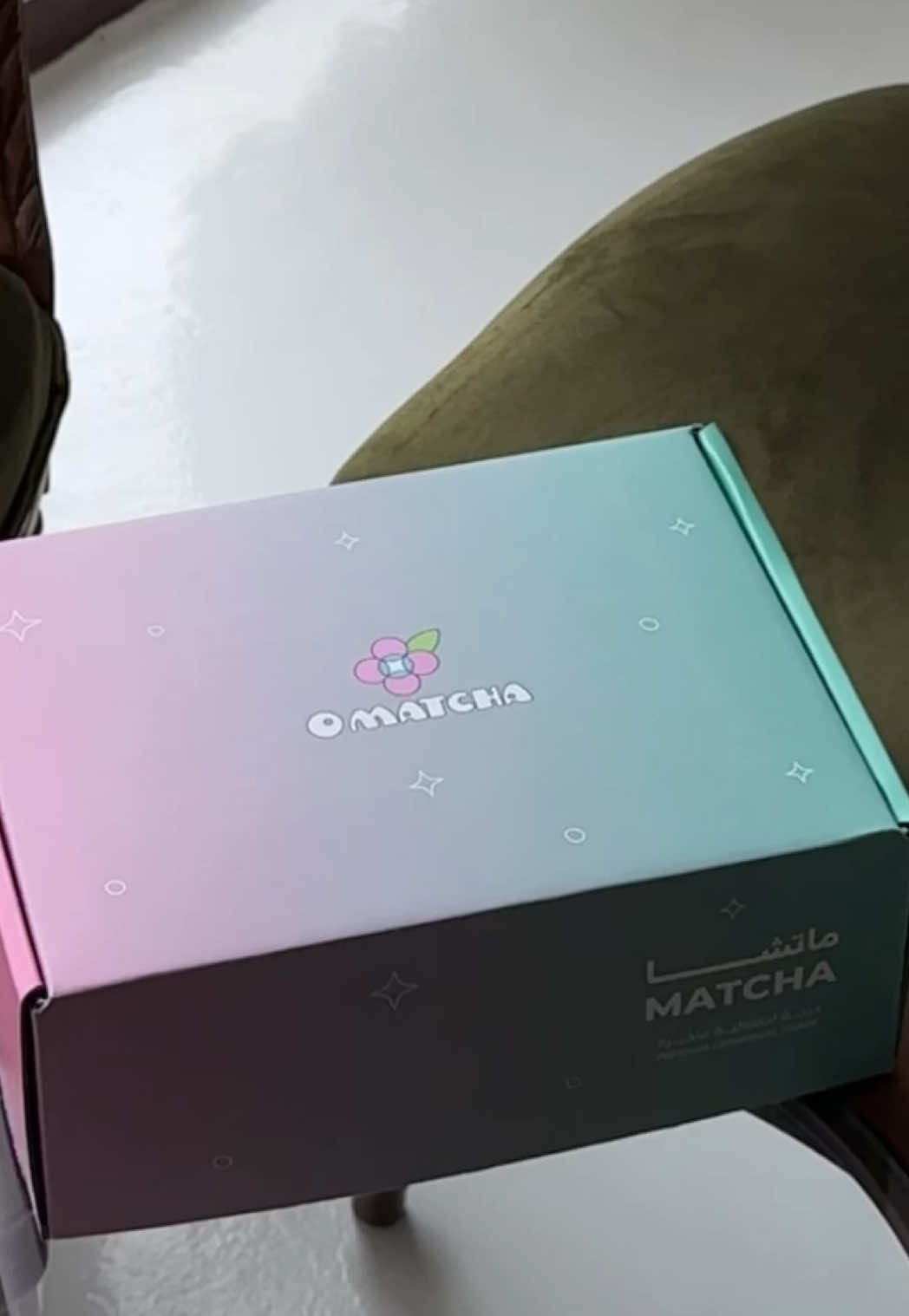 TikTok post by @riixa20 for O MATCHA. Caption reads: [...] شي 🩷🍵 #ماتشا #او_ماتشا #اعلان....