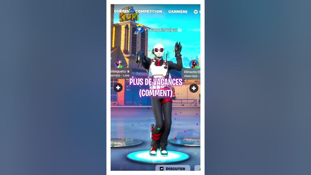 YouTube post by @captain-guigui for Epic Games. Caption reads: Que souhaites tu avoir maintenant sur #fortnite....