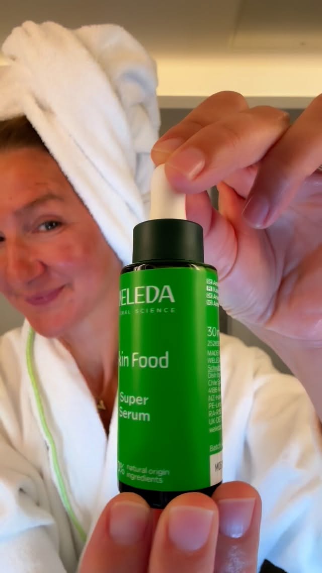 Instagram post by @ladyofthemanor77 for Weleda. Caption reads: Come with me backstage to the Mark Fast fashion....