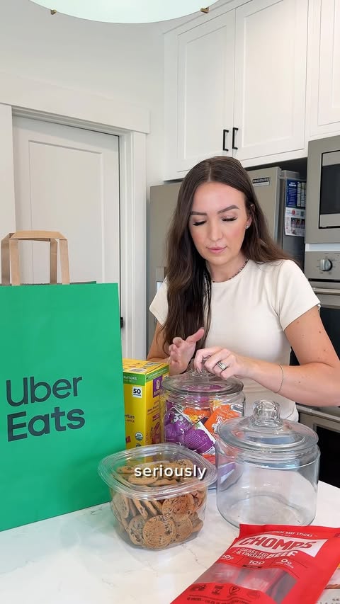 Instagram post by @itskelseyhinshaw for Uber Eats. Caption reads: #ubereatspartner Time for a Costco re-stock! [...].
