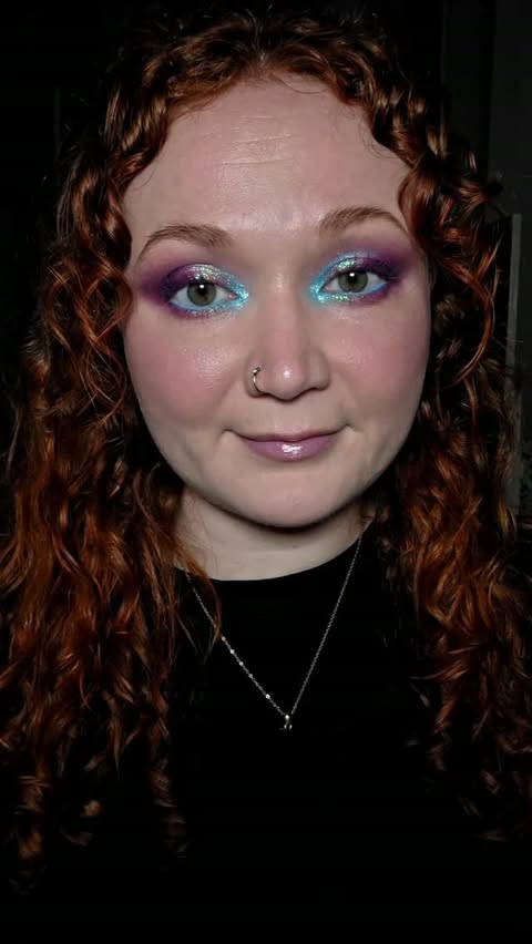 Instagram post by @glitterfairysarah for GLOW. Caption reads: [...] this look a lot! Products used: *gifted....