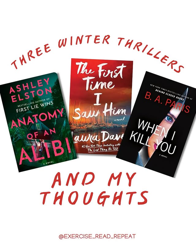 Instagram post by @exercise_read_repeat for Viking Books. Caption reads: [...] 

2️⃣Anatomy of an Alibi #gifted....