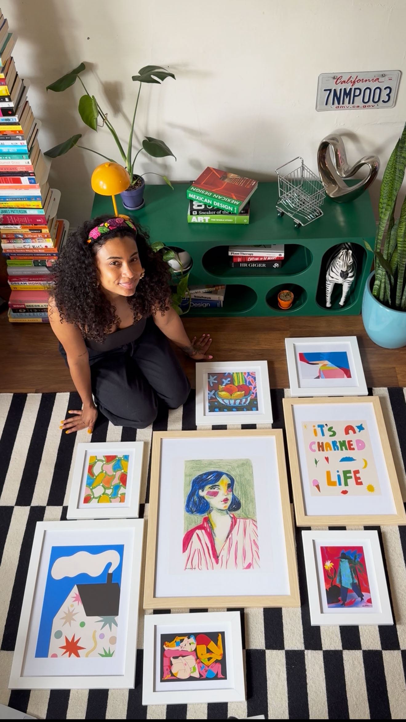 Instagram post by @celenabrownie for Society6. Caption reads: [...] Loved creating this gallery wall with....