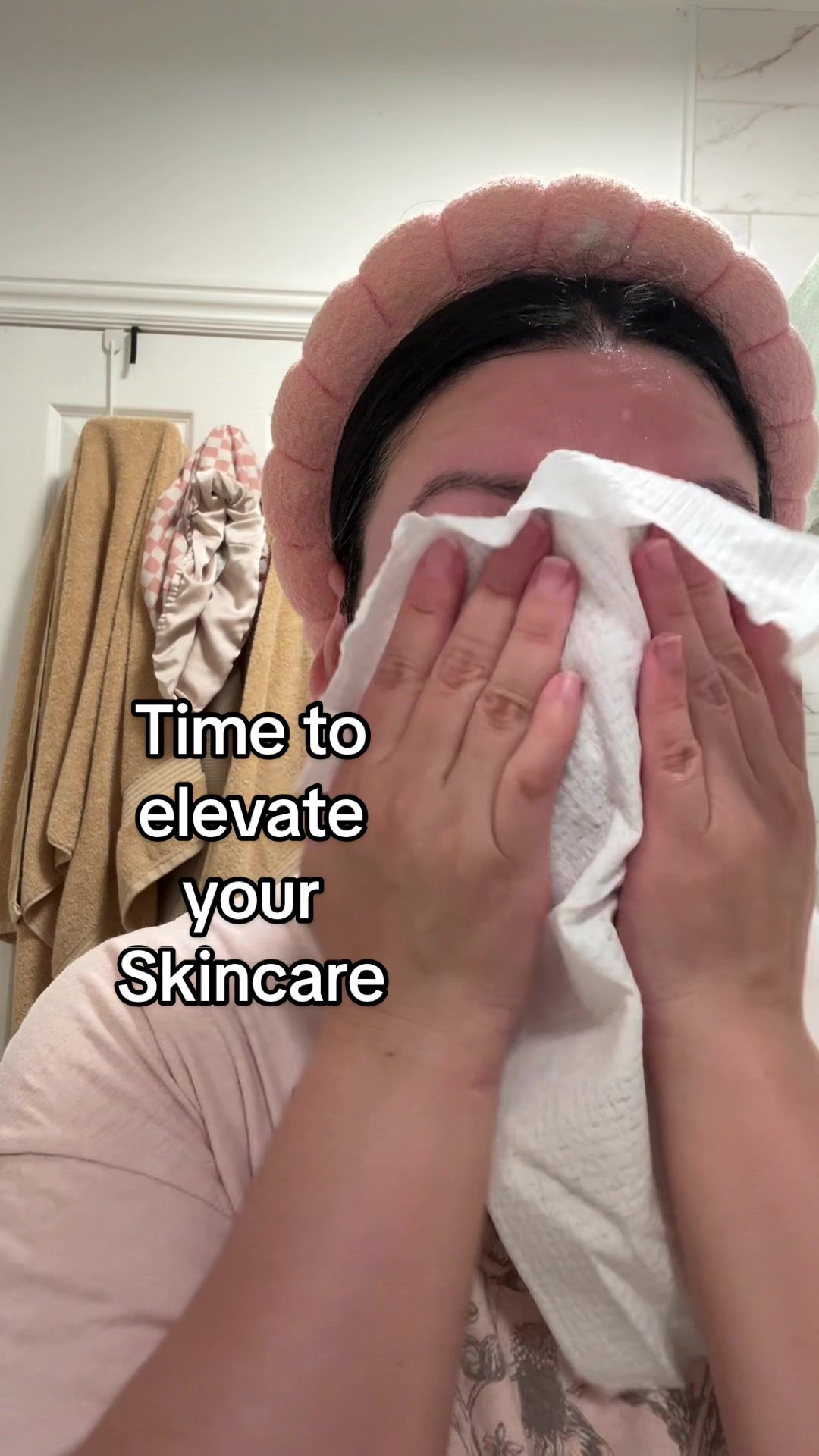 TikTok post by @beautymadeeasy__ for cleanskinclub. Caption reads: ✨ Your face deserves better than a regular towel....