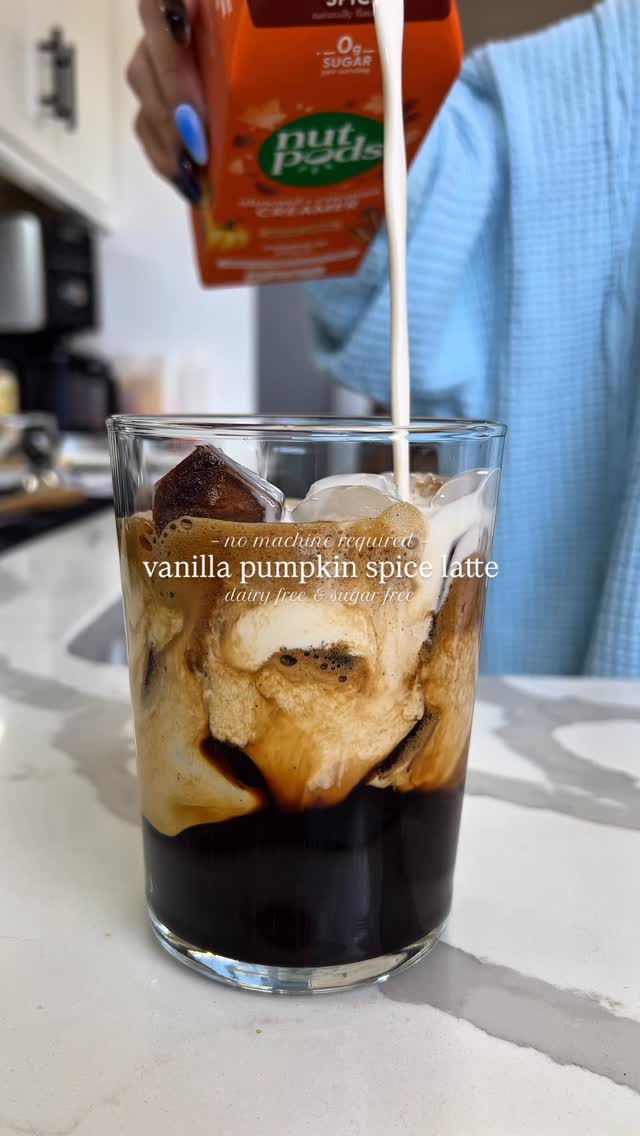 Instagram post by @athomewithkimmm for nutpods. Caption reads: A sugar free & dairy free latte that you can make....