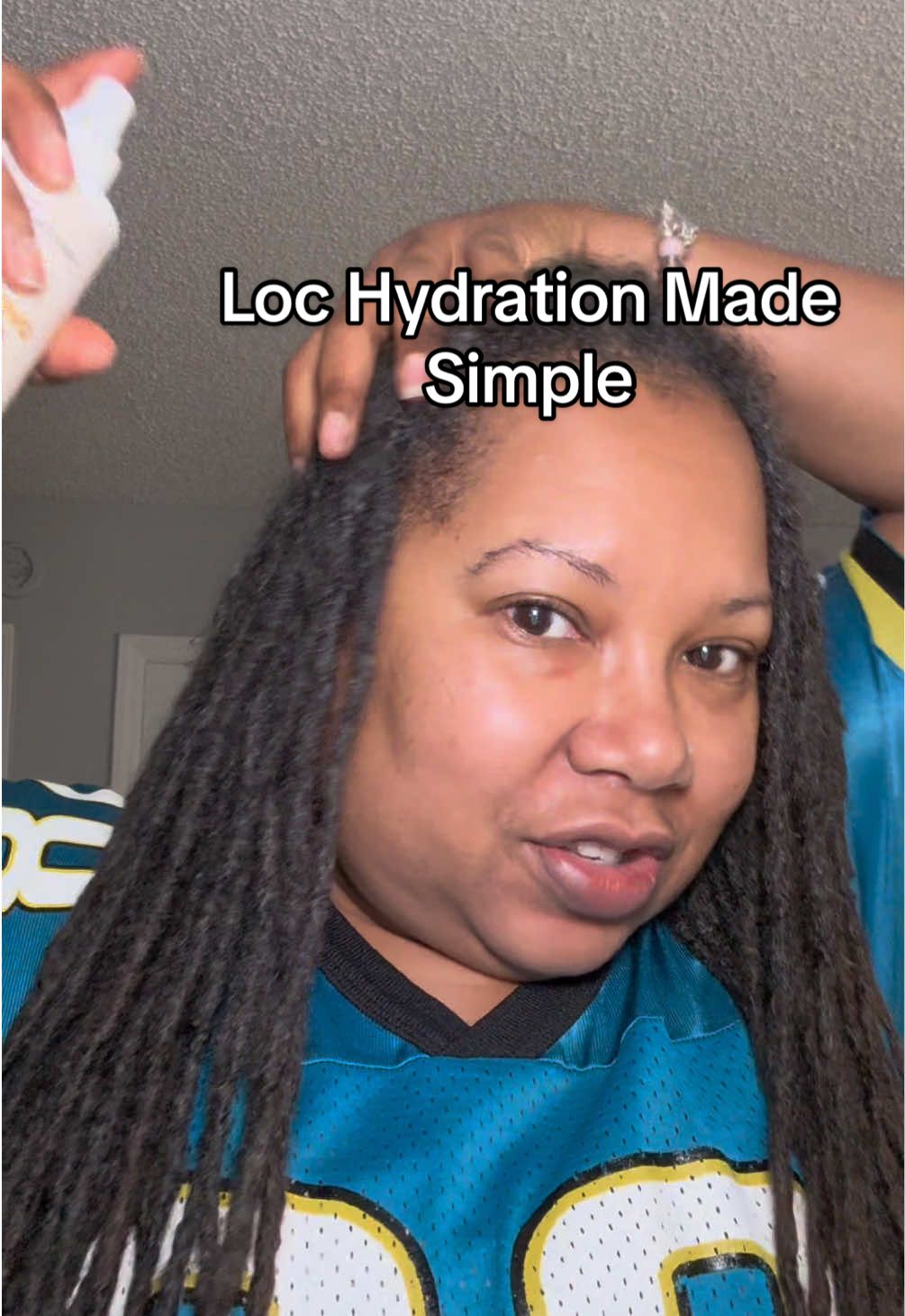 TikTok post by @1introverted_extrovert for Bask and Lather Co. Caption reads: @Bask and Lather Co Hydrating Hair Mist is a [...].