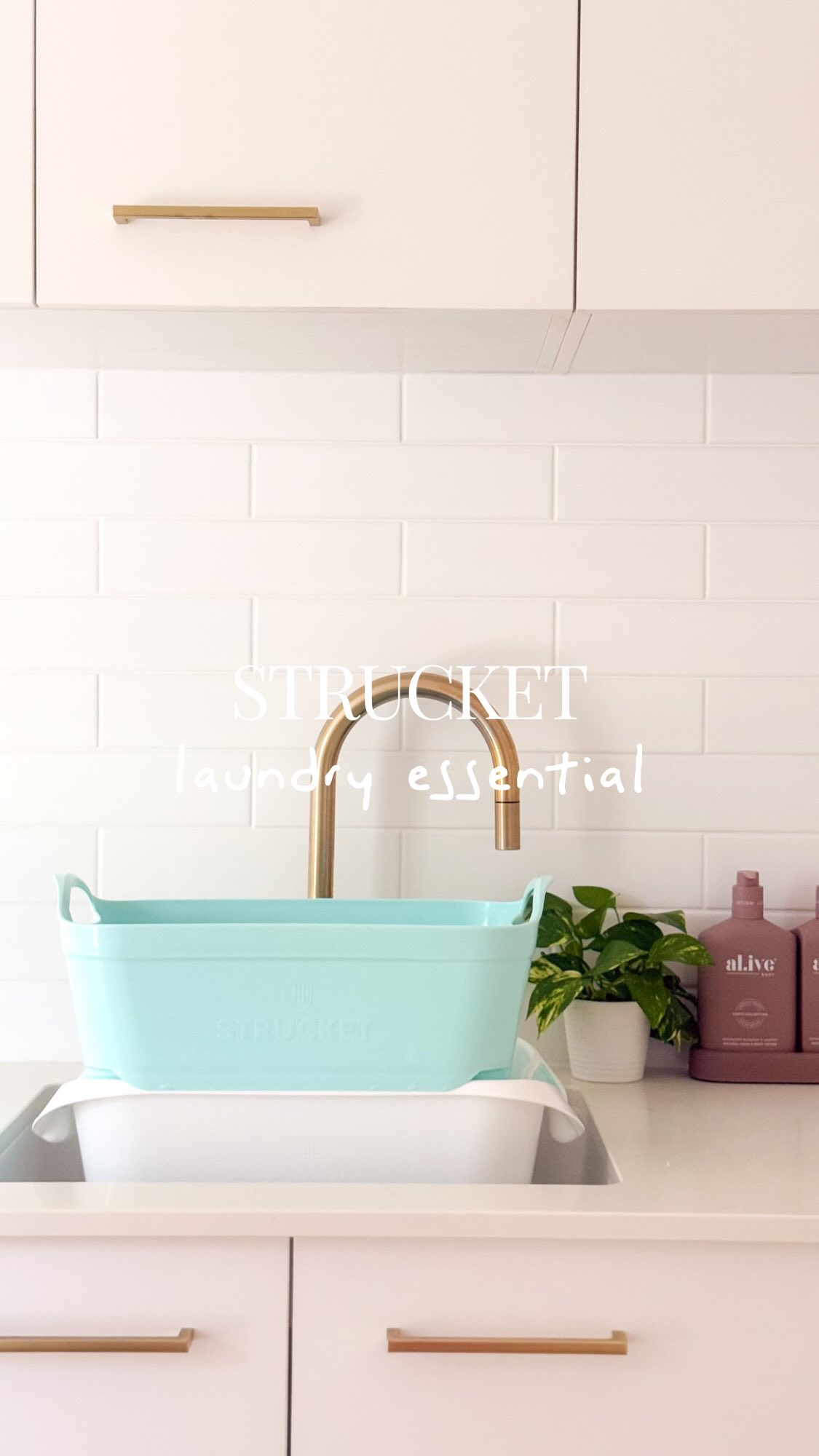 Instagram post by @theorganisedhousewife for Strucket. Caption reads: [...] for most: laundry, fruit, or....