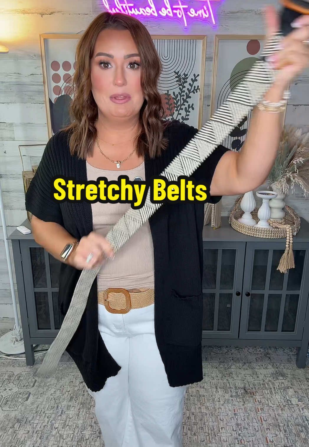 TikTok post by @katrinagmoore for Awaytr. Caption reads: [...] belts! A million times worth it! 😍 @Awaytr....