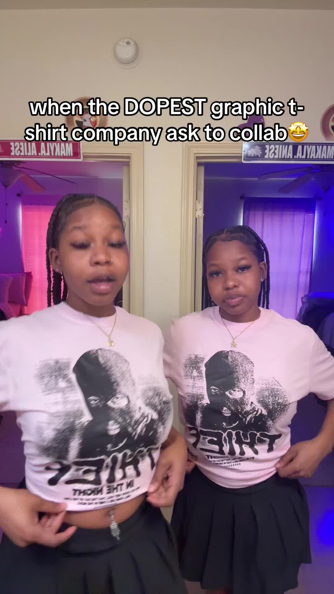 TikTok post by @themadtwinz_ for DopeSkill. Caption reads: Spend A Week With Us In Our @DOPESKILL 🤩🩷💜....