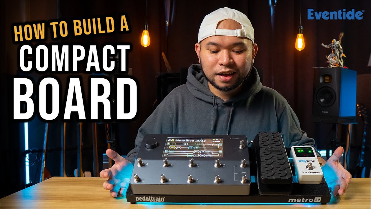 YouTube post by @PAXmusicgearlifestyle for Eventide Audio. Caption reads: Shrink Your Rig, Not Your Tone | Compact....