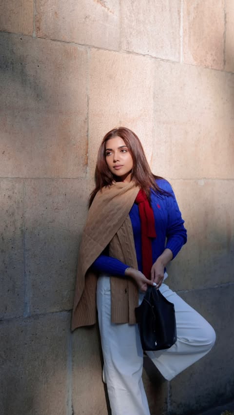 Instagram post by @samikshapednekar for The Collective. Caption reads: Morning rituals in my #RLCableKnit by....