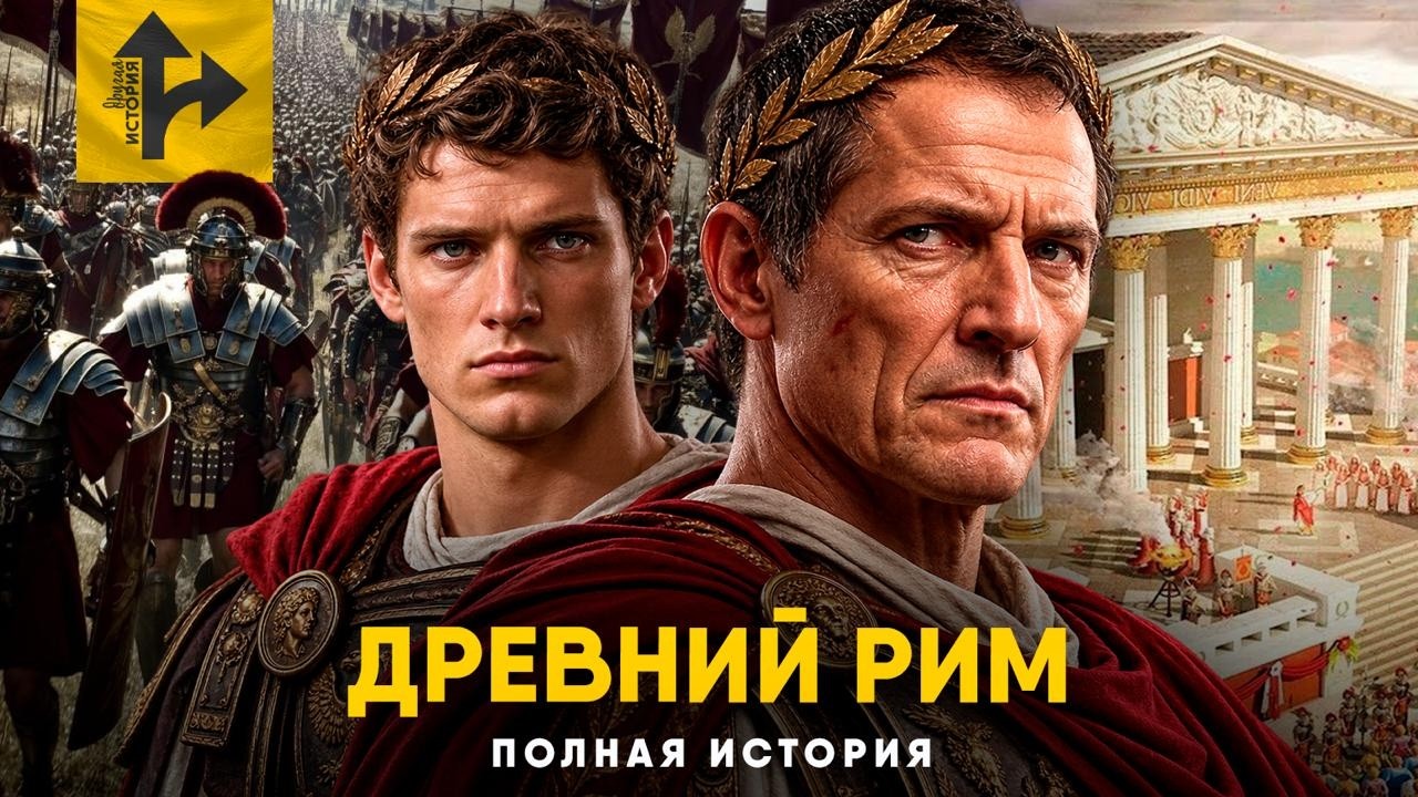 YouTube post by @drhistory for Audio Library. Caption reads: The Complete History of Ancient Rome.
