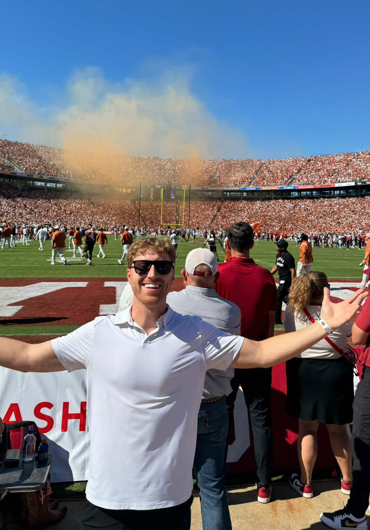 TikTok post by @joebonham for DIRECTV. Caption reads: Bandwagon or Diehard? Red River Rivalry edition....