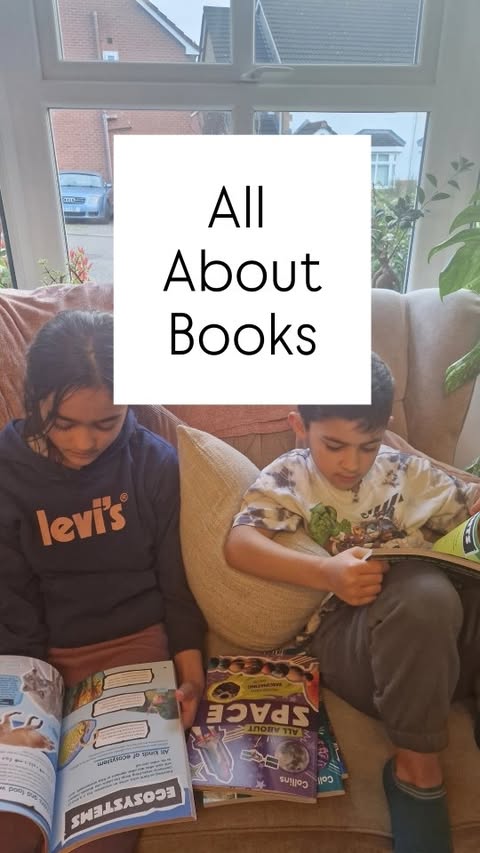 Instagram post by @everydaywithmaz for Collins4Parents. Caption reads: [...] something for every child 📚....