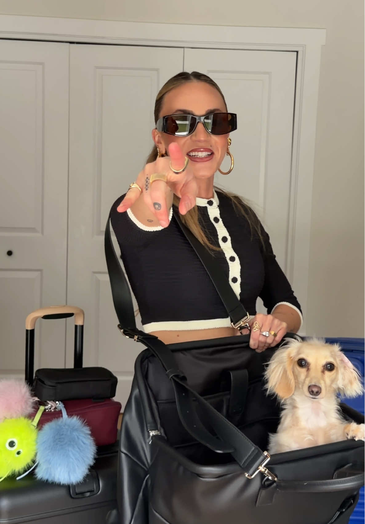 TikTok post by @christinakirkman for BÉIS Travel. Caption reads: No luggage was harmed in the making of this video....