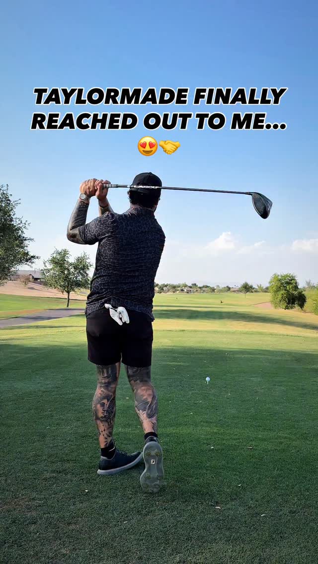 Instagram post by @drewgibsongolf for TaylorMade Golf. Caption reads: Qi35 Driver in The Bag 4 LYFE #Golf #Taylormade....